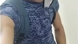 Cruising in the pandemic I jerk off in a Public Bathroom - porn video