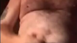 Stroking my fat hairy cock for horny little sister - porn video