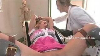 Curly lesbian mistress in bondage sex - porn video
