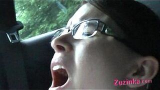 Wet pussy in a car - porn video
