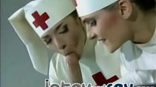 Latex nurses treat a rubber gas mask guy - porn video