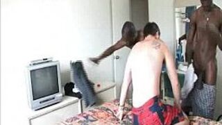 Poor White Twink Raveged By Black Thugs - porn video