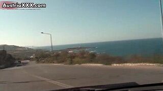 Cute teenage babe gets horny sucking - porn video