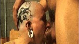 milf with tattooes gets her head shaved then tattooed after she gets fucked hard - porn video
