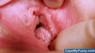 Gorgeous babe Kattie Gold filthy pussy gape - porn video